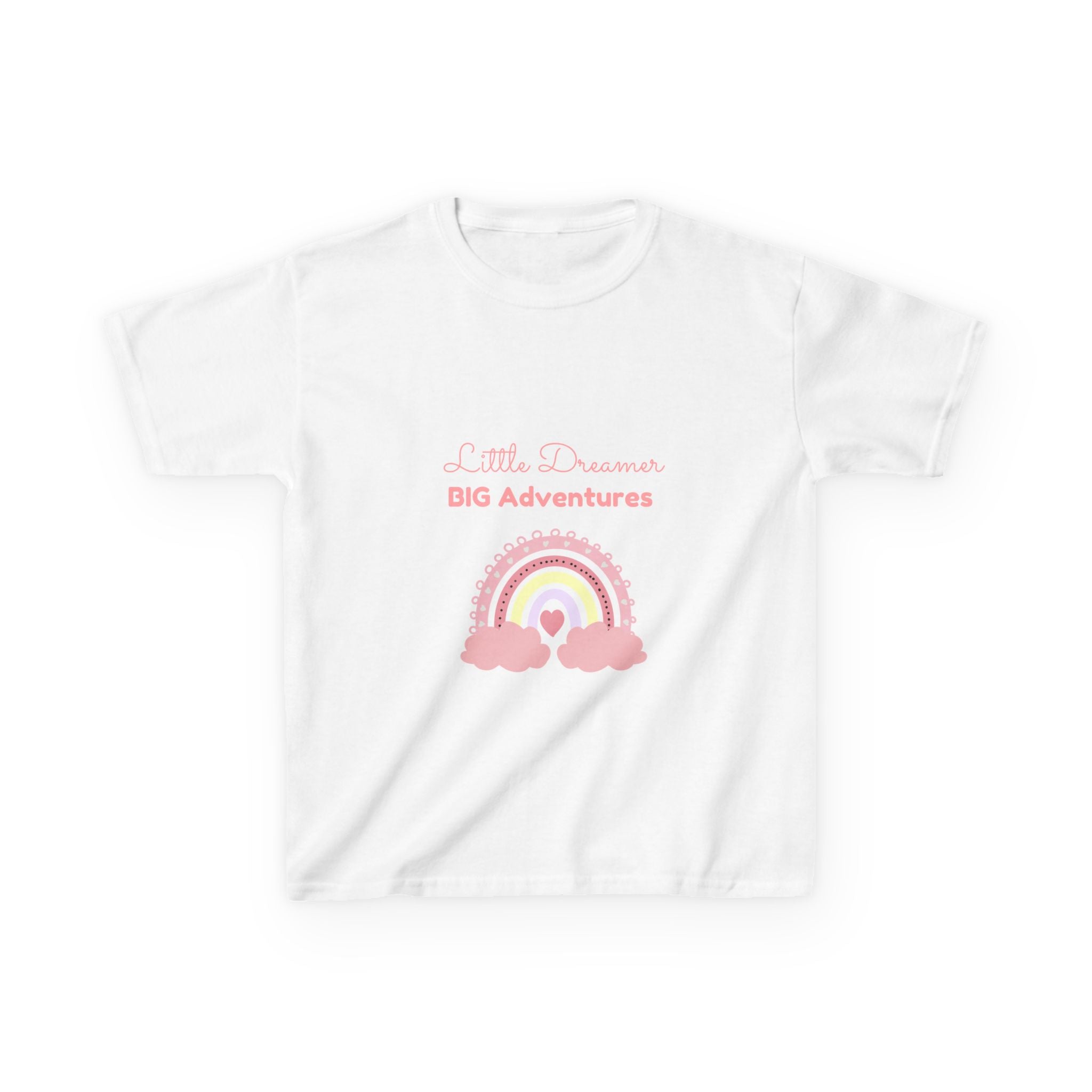 Kids T-Shirt — "Little Dreamer, BIG Adventures" Rainbow Graphic