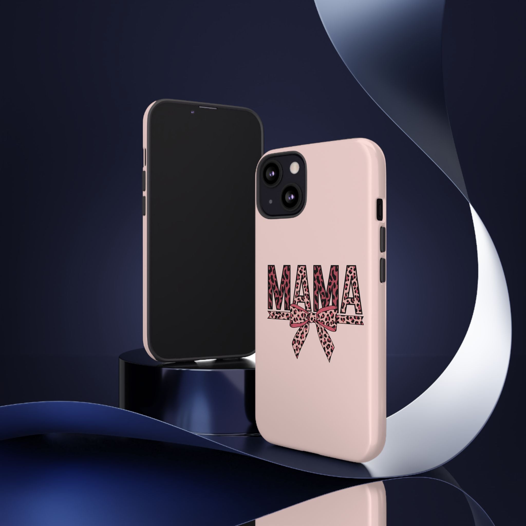 Mama Leopard Bow Phone Case — Pink Tough Protective iPhone Cover