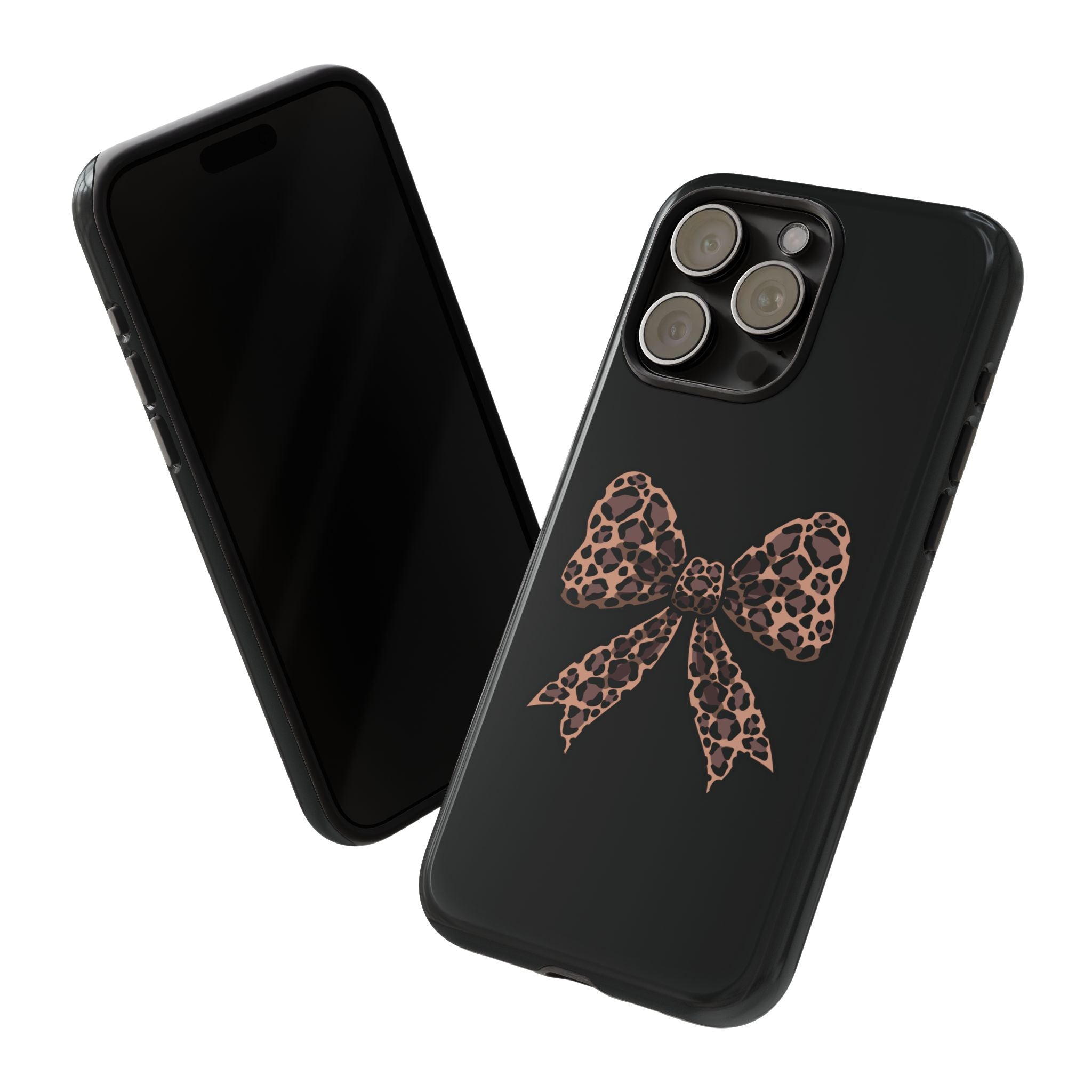 Leopard Print Bow Tough Phone Case — Cute Chic Protective Cover
