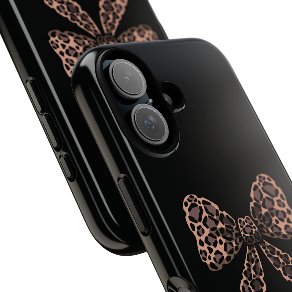 Leopard Print Bow Tough Phone Case — Cute Chic Protective Cover