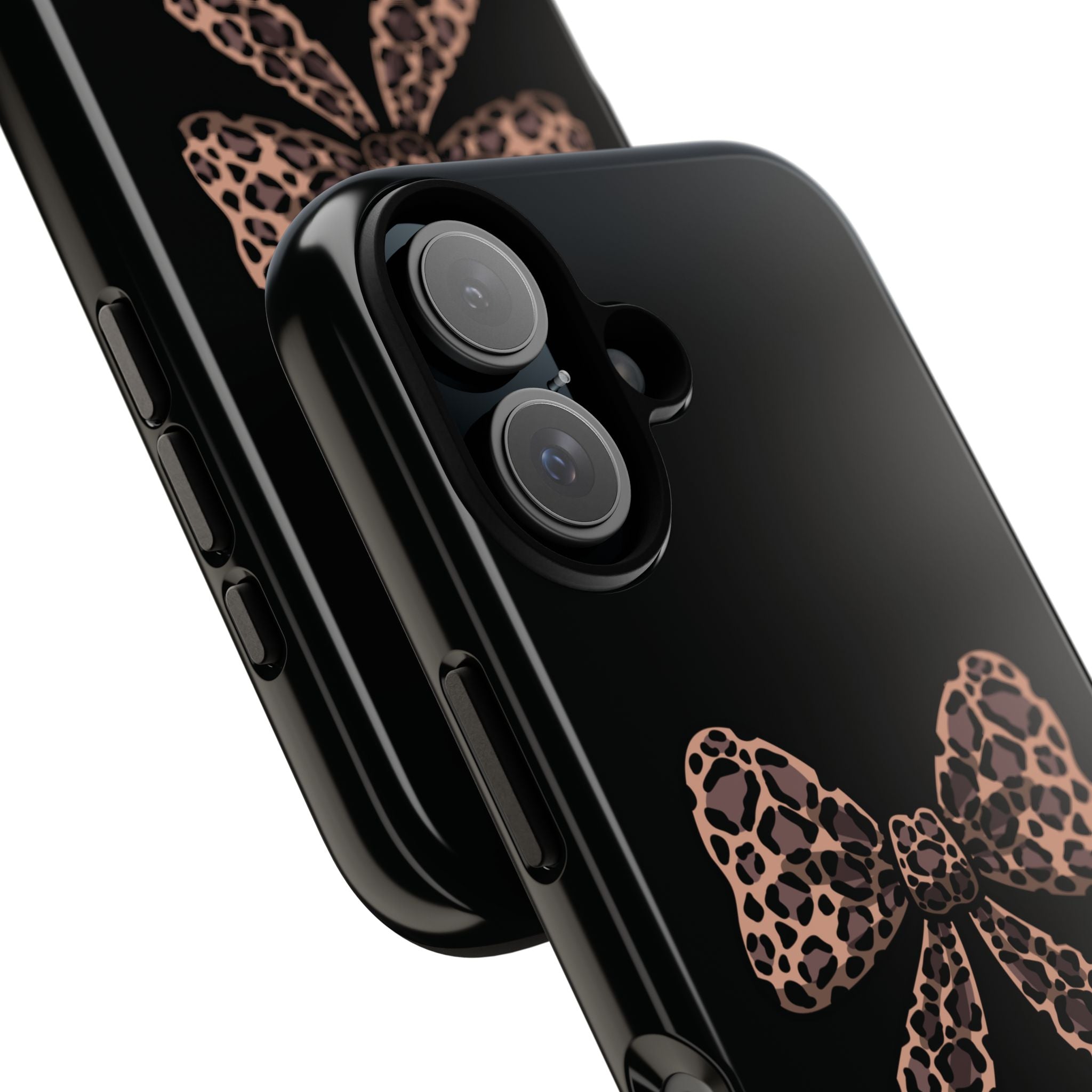 Leopard Print Bow Tough Phone Case — Cute Chic Protective Cover