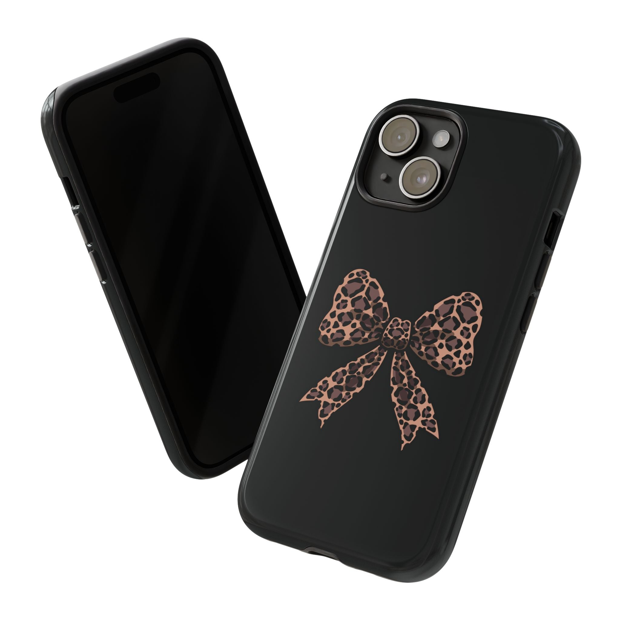Leopard Print Bow Tough Phone Case — Cute Chic Protective Cover