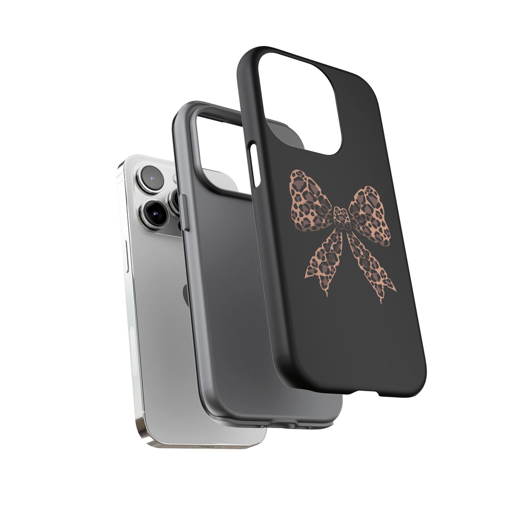 Leopard Print Bow Tough Phone Case — Cute Chic Protective Cover