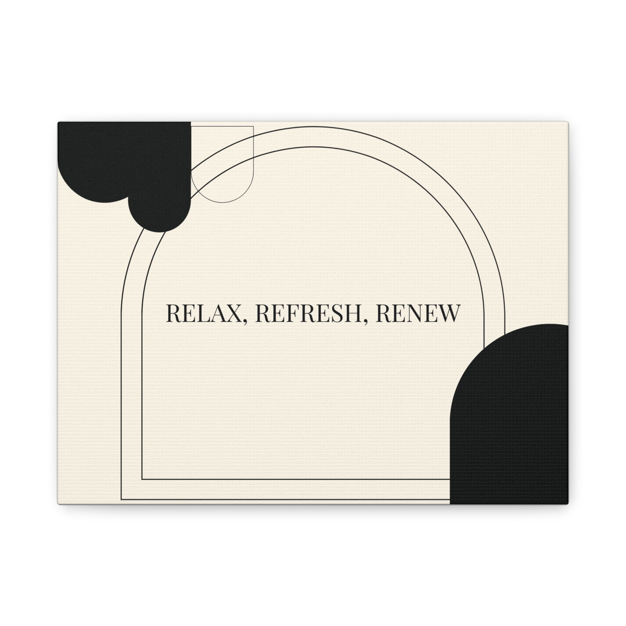 Relax Refresh Renew – Minimal Arch Matte Canvas Bathroom Wall Art