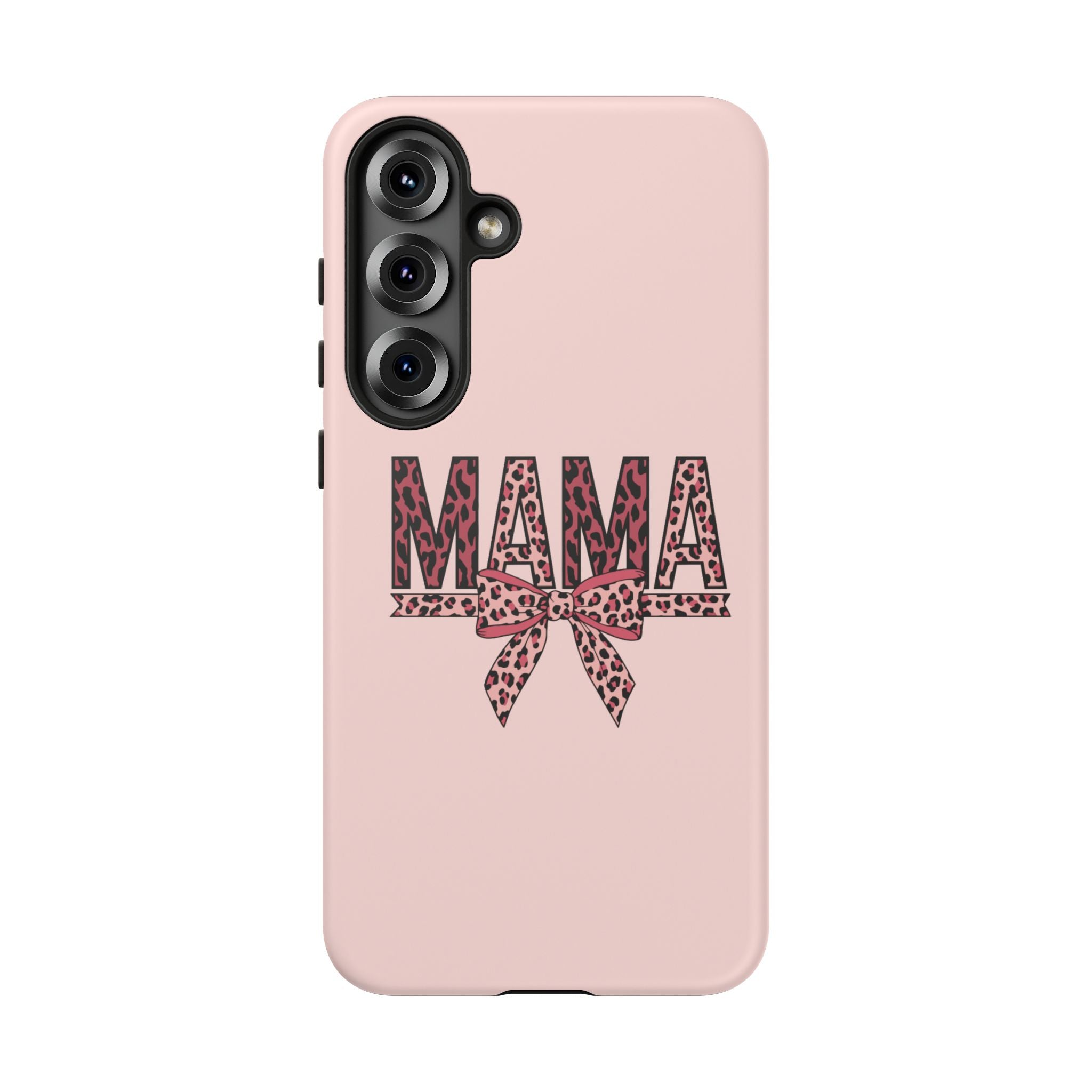 Mama Leopard Bow Phone Case — Pink Tough Protective iPhone Cover