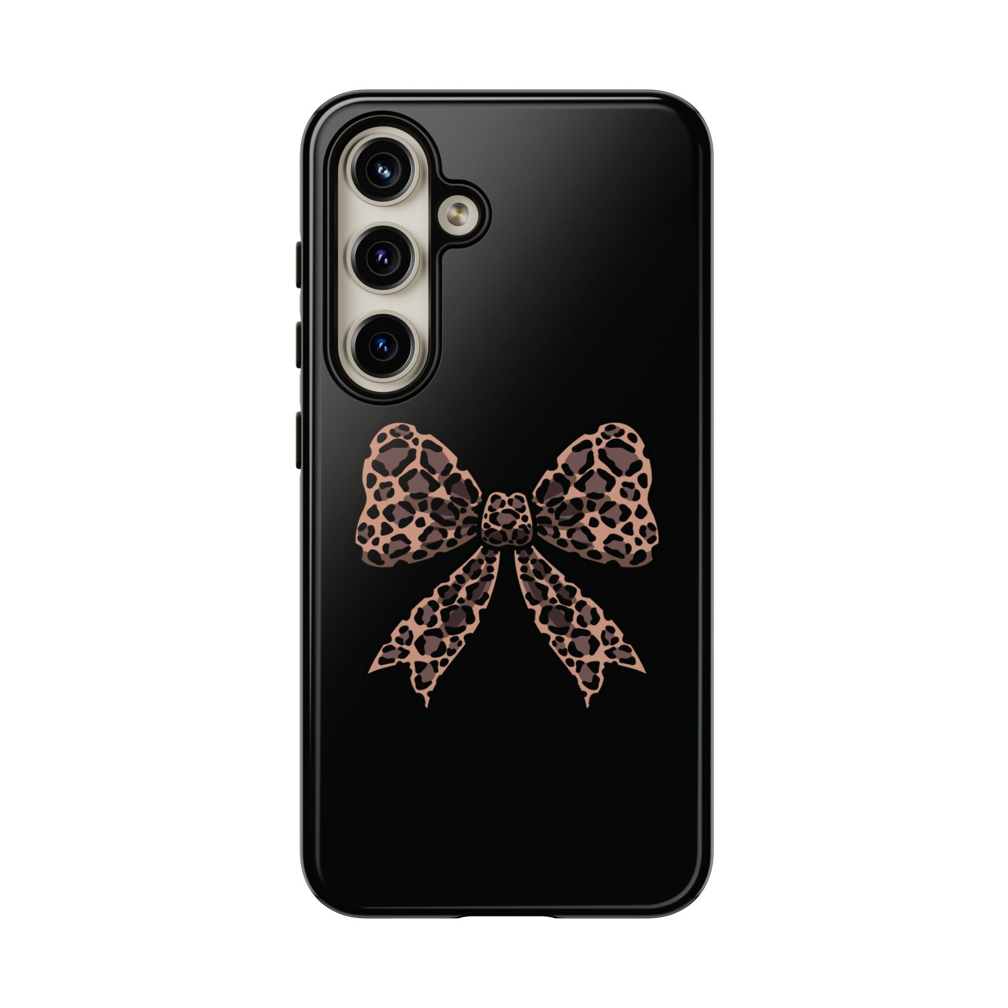 Leopard Print Bow Tough Phone Case — Cute Chic Protective Cover