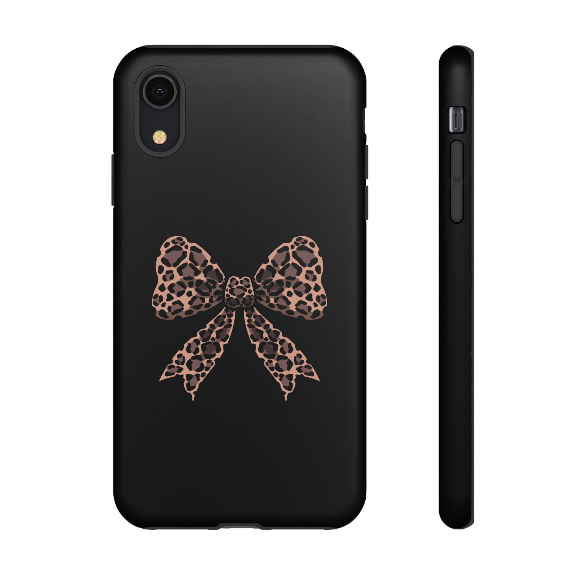 Leopard Print Bow Tough Phone Case — Cute Chic Protective Cover