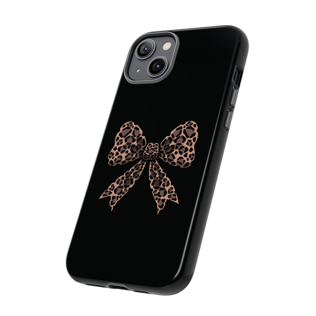 Leopard Print Bow Tough Phone Case — Cute Chic Protective Cover