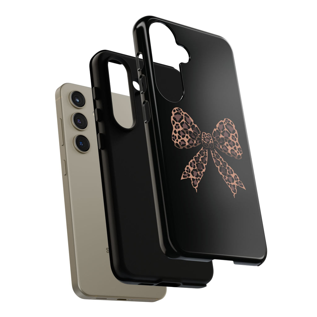 Leopard Print Bow Tough Phone Case — Cute Chic Protective Cover