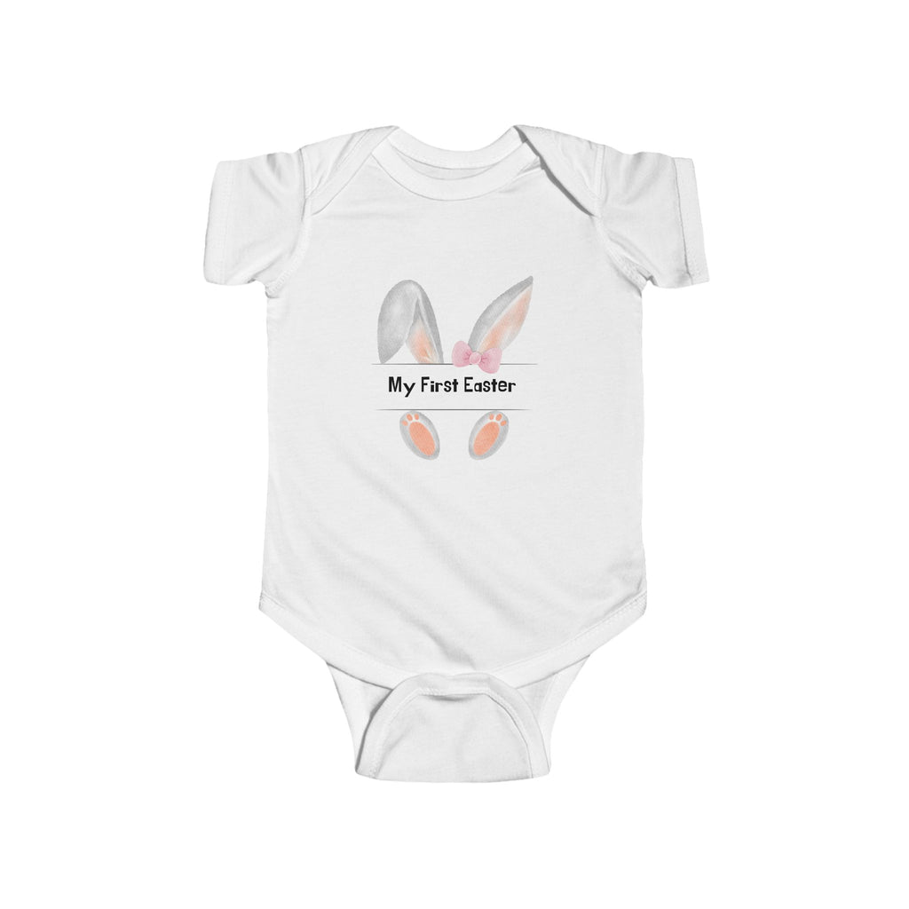 Infant Bodysuit — "My First Easter" Watercolor Bunny Ears Newborn One-Piece