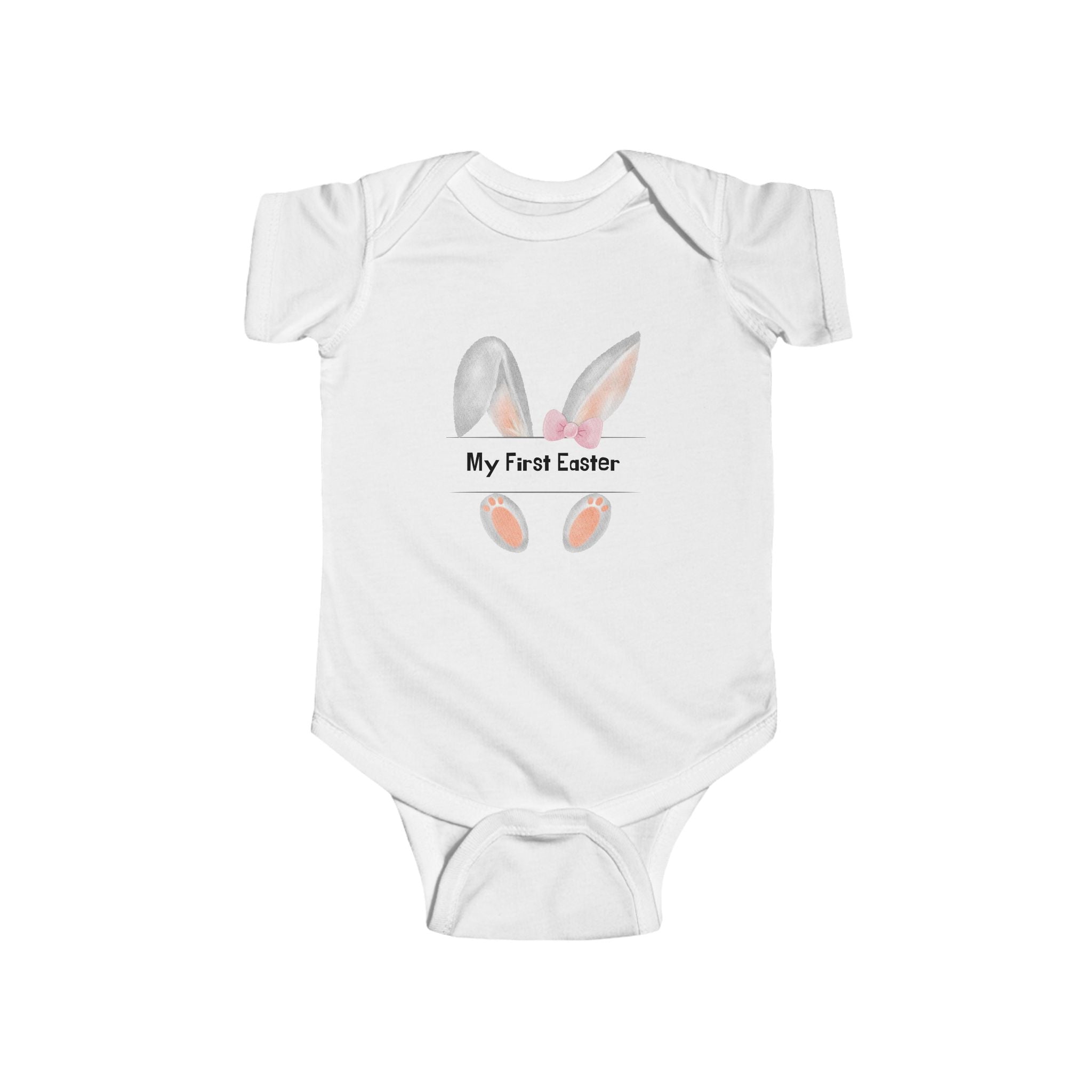Infant Bodysuit — "My First Easter" Watercolor Bunny Ears Newborn One-Piece