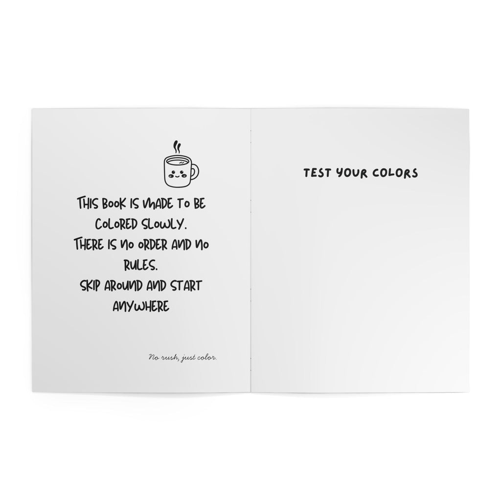 Cozy Stress Relief Coloring Book 1 — Cute Cats & Tea Relaxation Activity Book