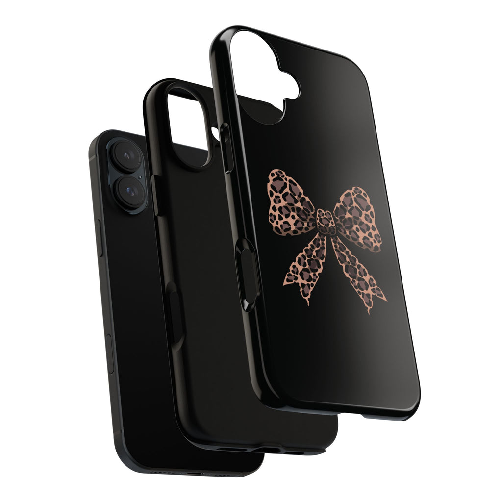 Leopard Print Bow Tough Phone Case — Cute Chic Protective Cover
