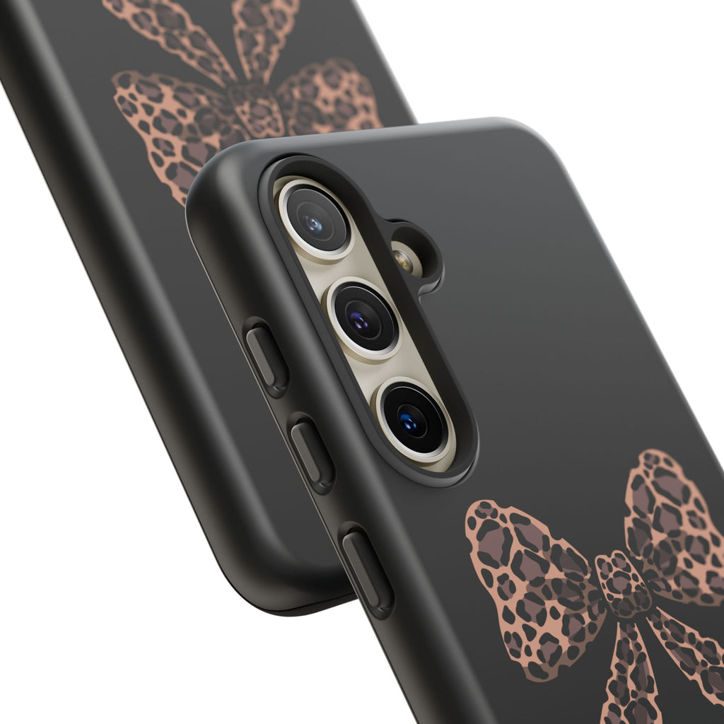 Leopard Print Bow Tough Phone Case — Cute Chic Protective Cover