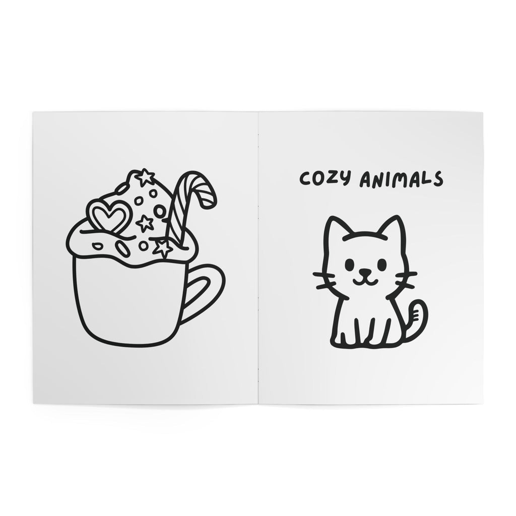 Cozy Stress Relief Coloring Book 1 — Cute Cats & Tea Relaxation Activity Book