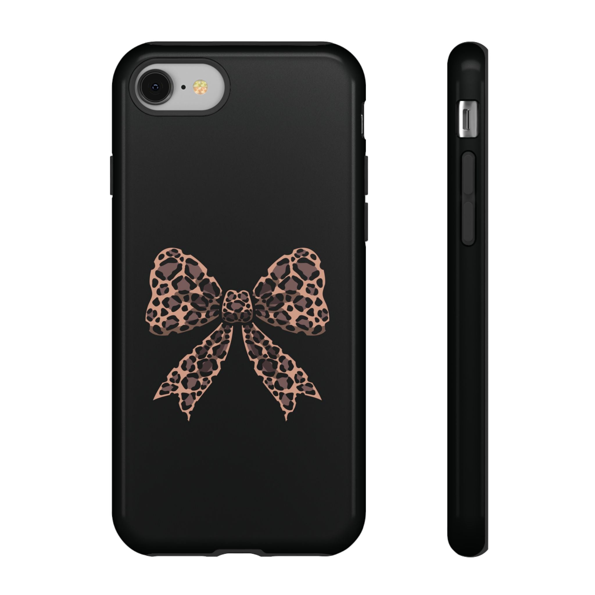 Leopard Print Bow Tough Phone Case — Cute Chic Protective Cover
