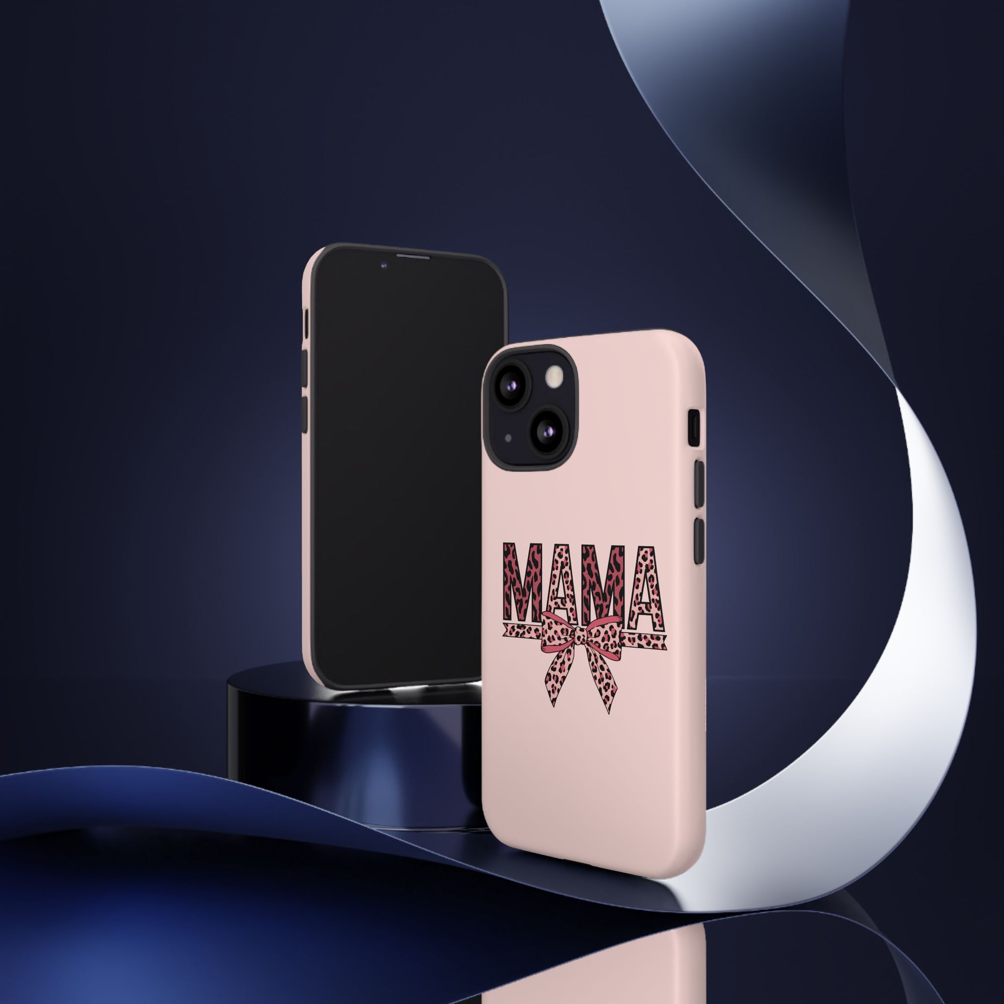 Mama Leopard Bow Phone Case — Pink Tough Protective iPhone Cover