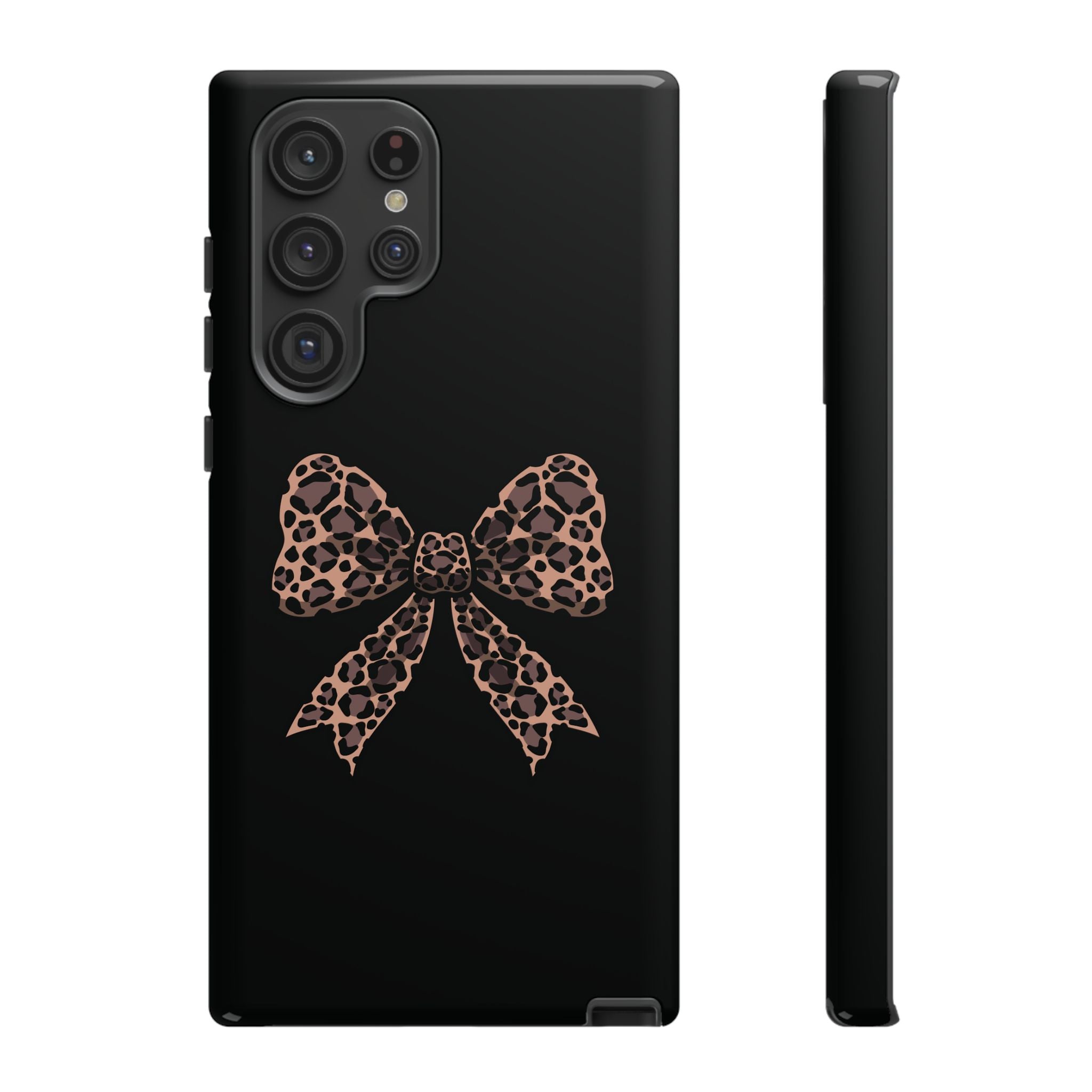 Leopard Print Bow Tough Phone Case — Cute Chic Protective Cover