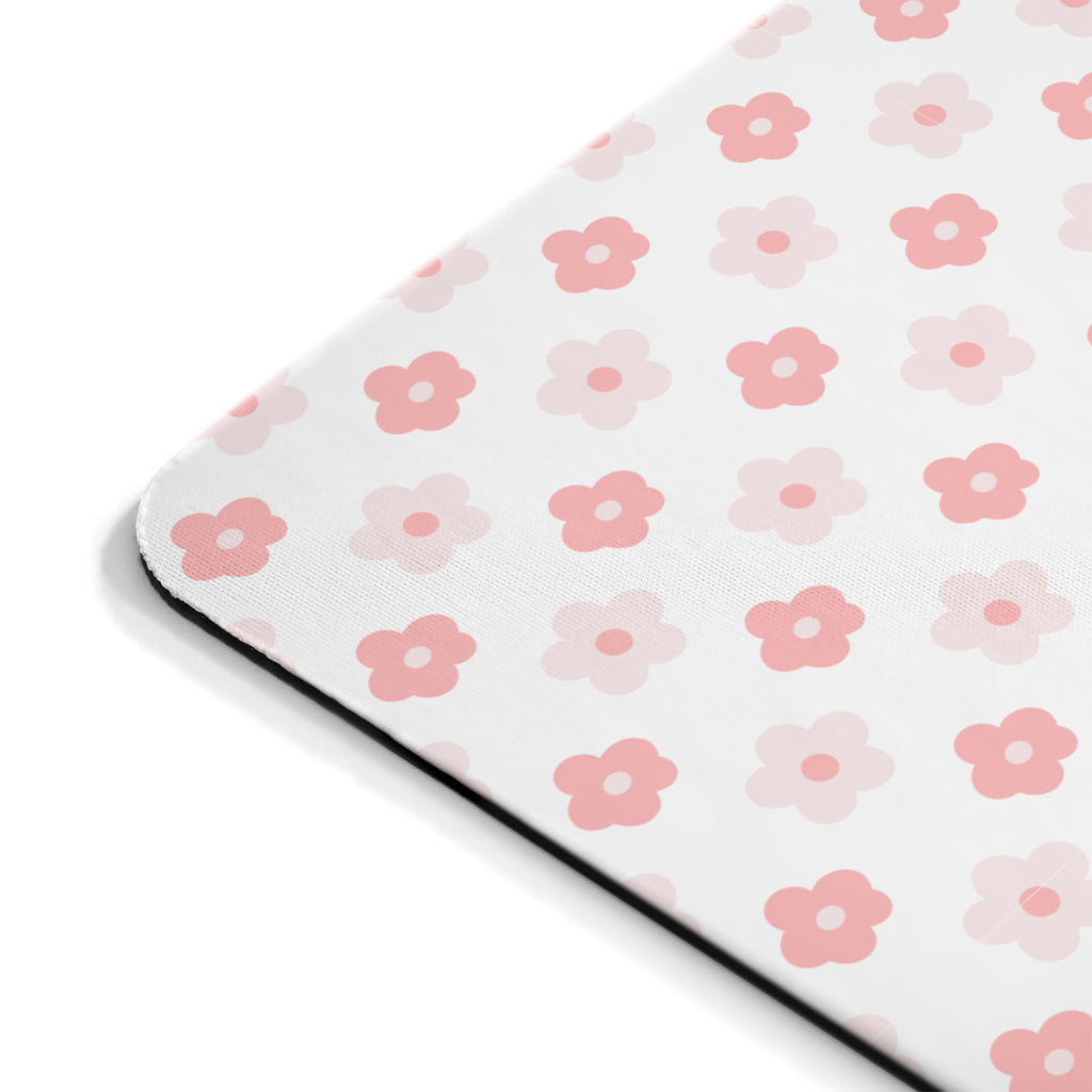 Pink Floral Mouse Pad — Cute Cherry Blossom Pattern Desk Mat