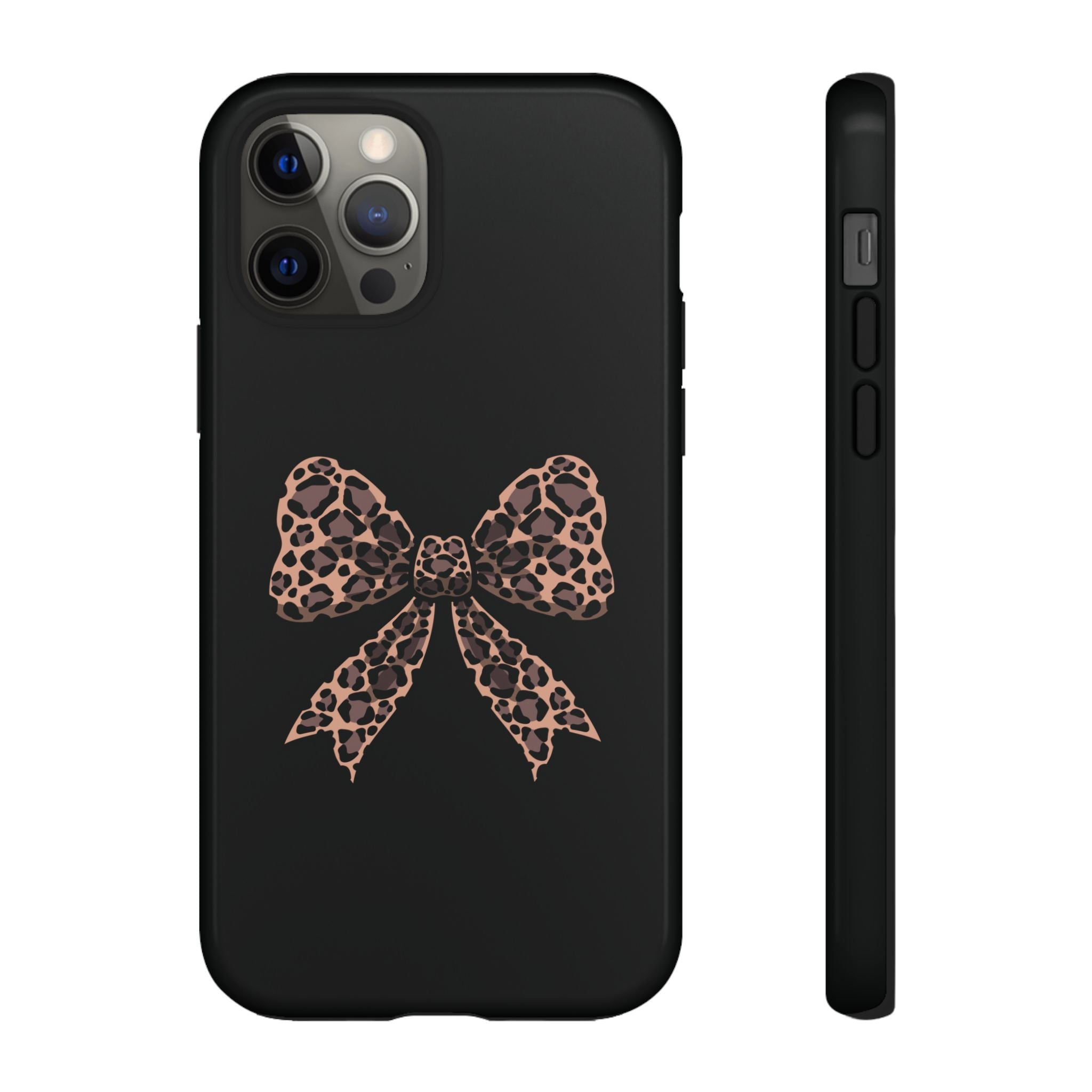 Leopard Print Bow Tough Phone Case — Cute Chic Protective Cover