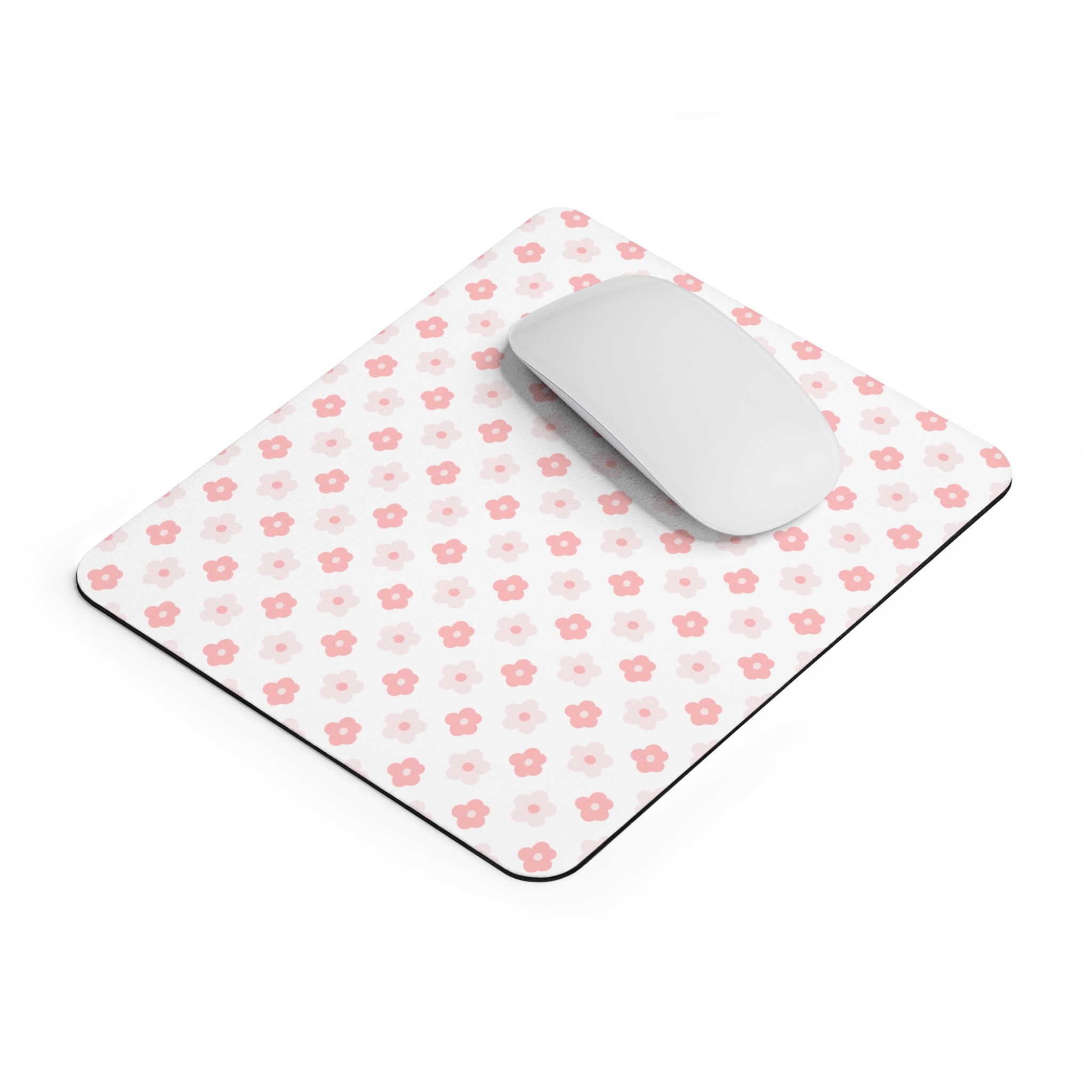 Pink Floral Mouse Pad — Cute Cherry Blossom Pattern Desk Mat