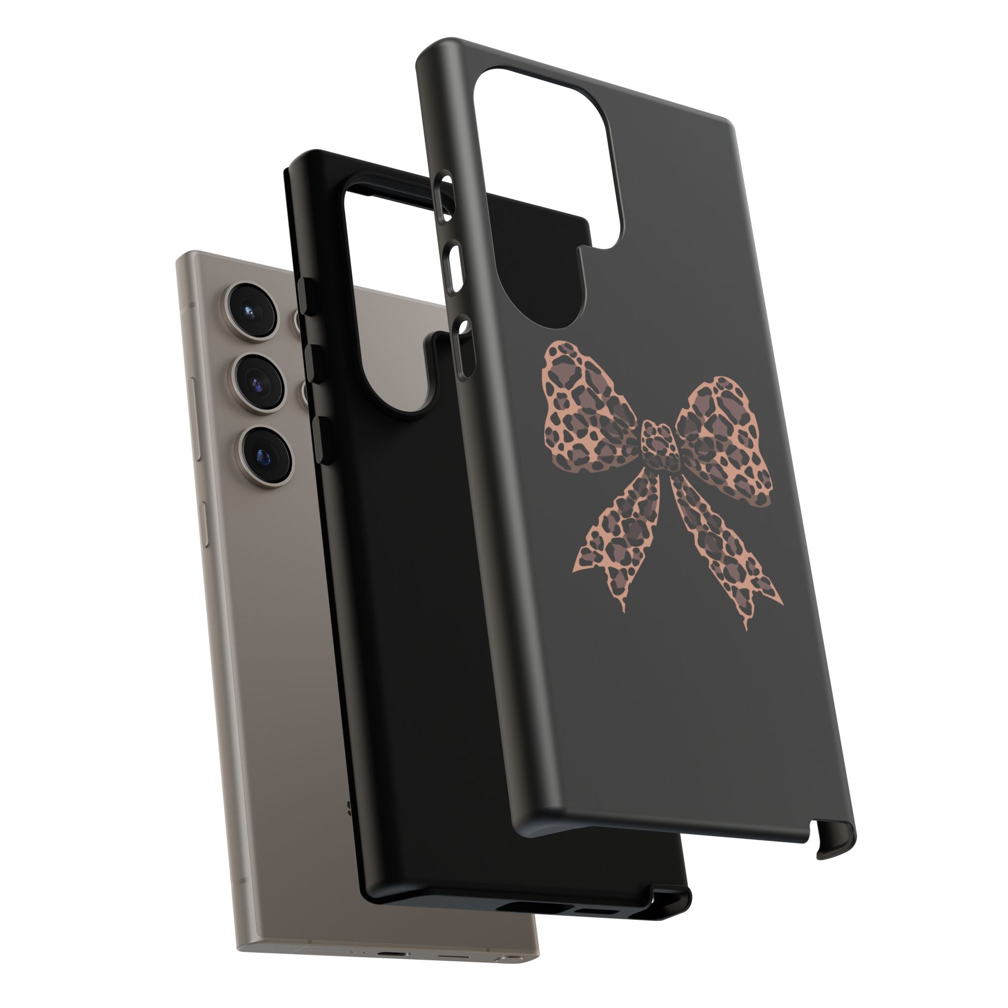 Leopard Print Bow Tough Phone Case — Cute Chic Protective Cover