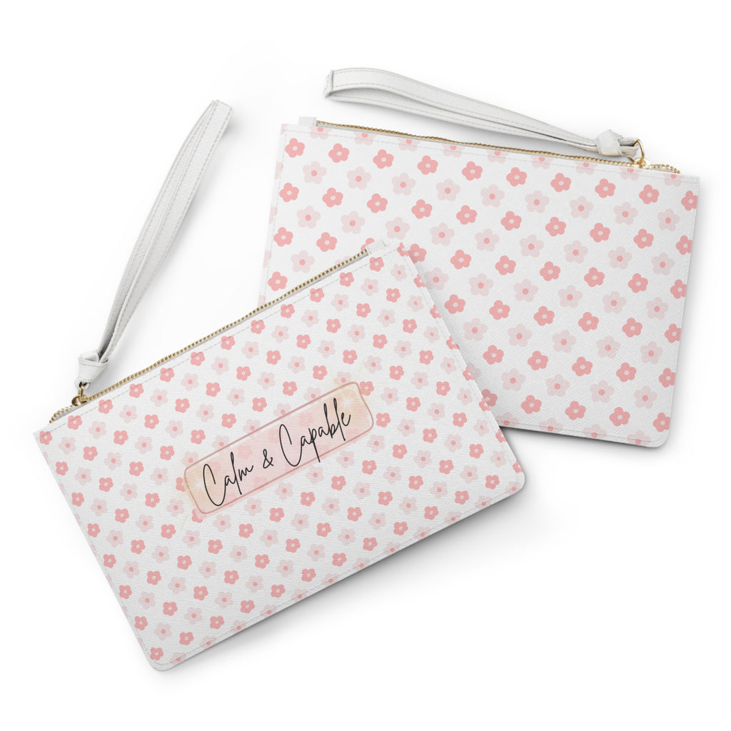 Calm & Capable Floral Clutch Bag – Pink Daisy Wristlet