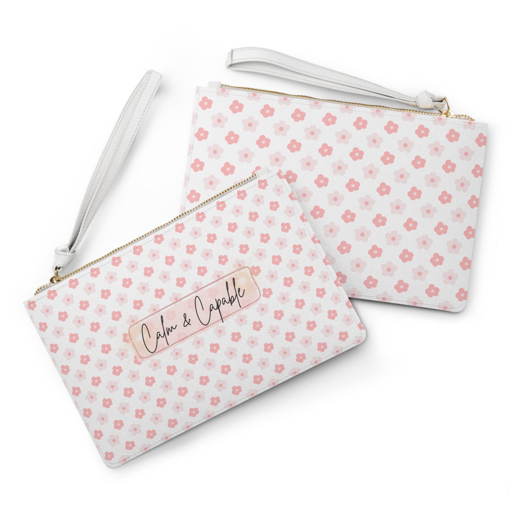 Calm & Capable Floral Clutch Bag – Pink Daisy Wristlet