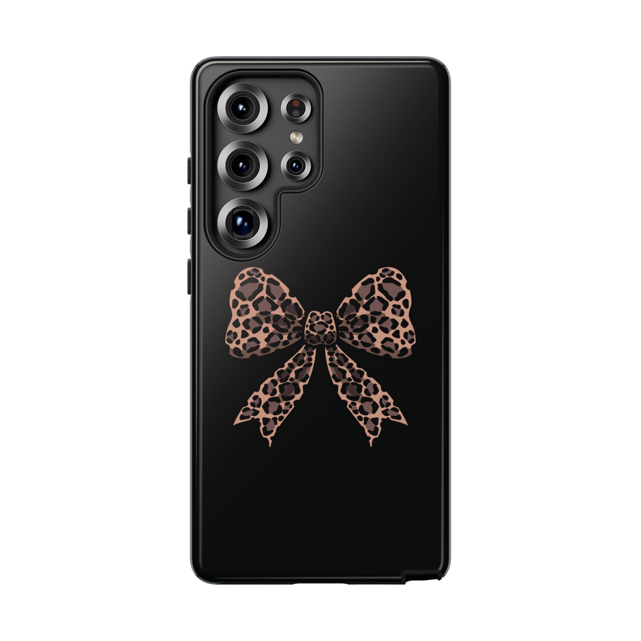 Leopard Print Bow Tough Phone Case — Cute Chic Protective Cover