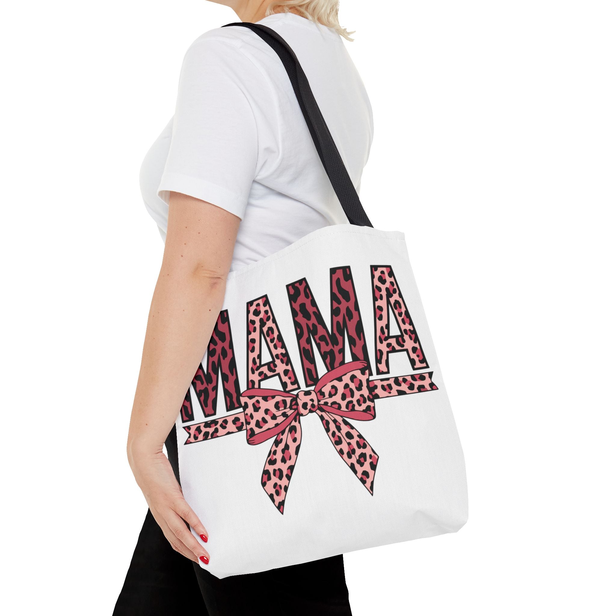 Mama Leopard Print Tote Bag — Pink Bow Mothers Day Gift