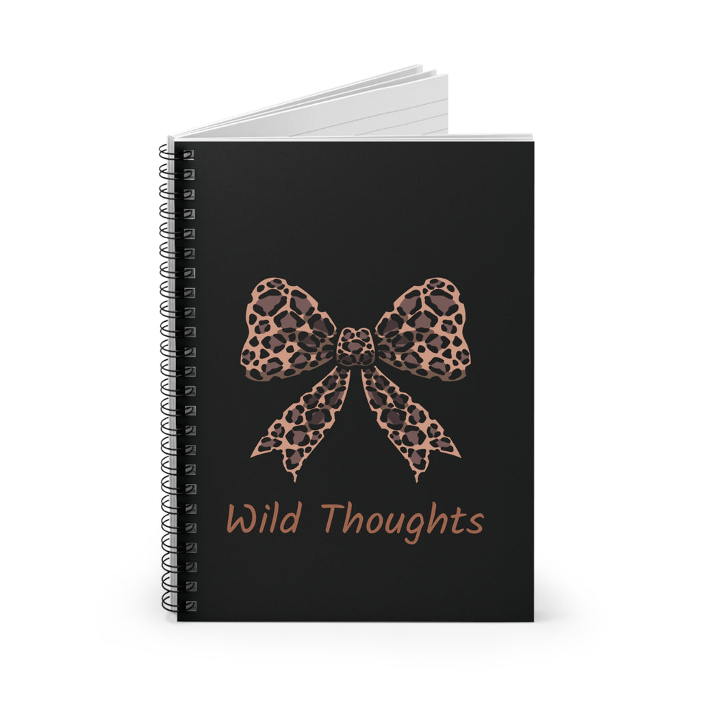 Leopard Bow "Wild Thoughts" Spiral Notebook — Ruled Journal for Sassy Notes & Gifts