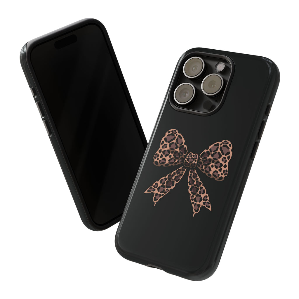 Leopard Print Bow Tough Phone Case — Cute Chic Protective Cover