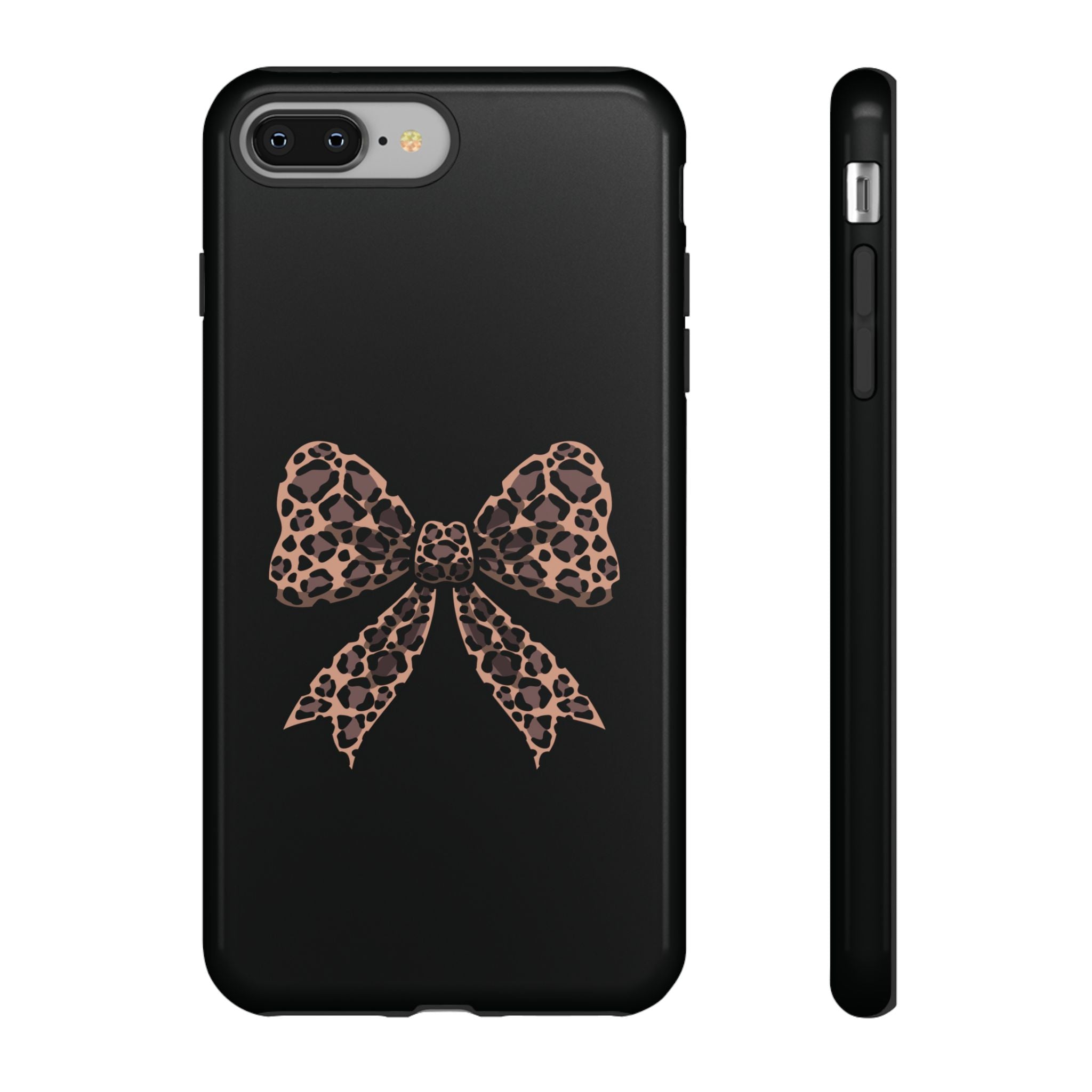 Leopard Print Bow Tough Phone Case — Cute Chic Protective Cover