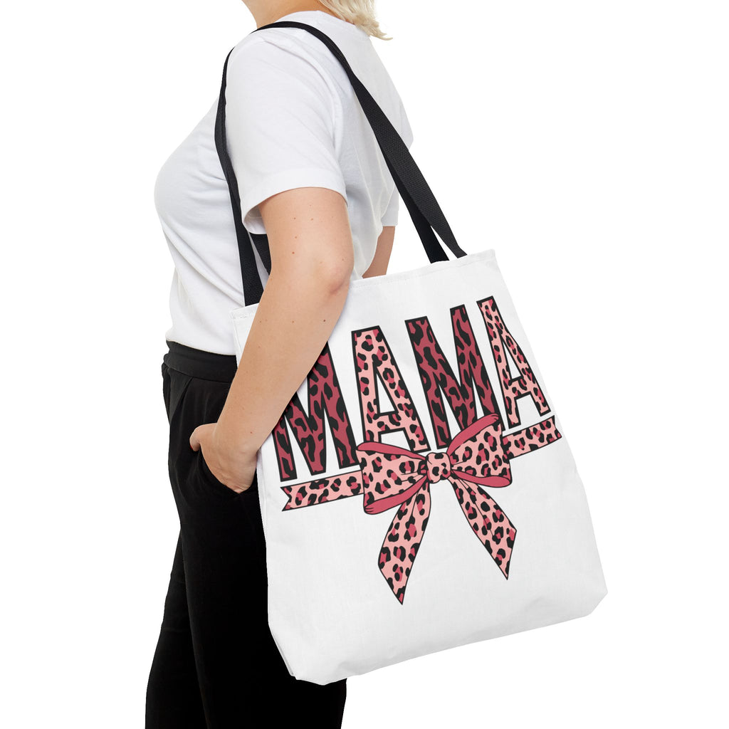 Mama Leopard Print Tote Bag — Pink Bow Mothers Day Gift