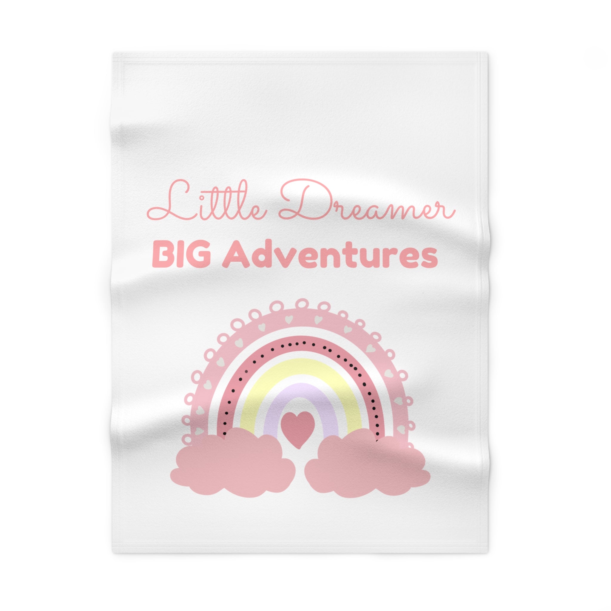 Baby Blanket - "Little Dreamer, Big Adventures" Pink Rainbow Keepsake