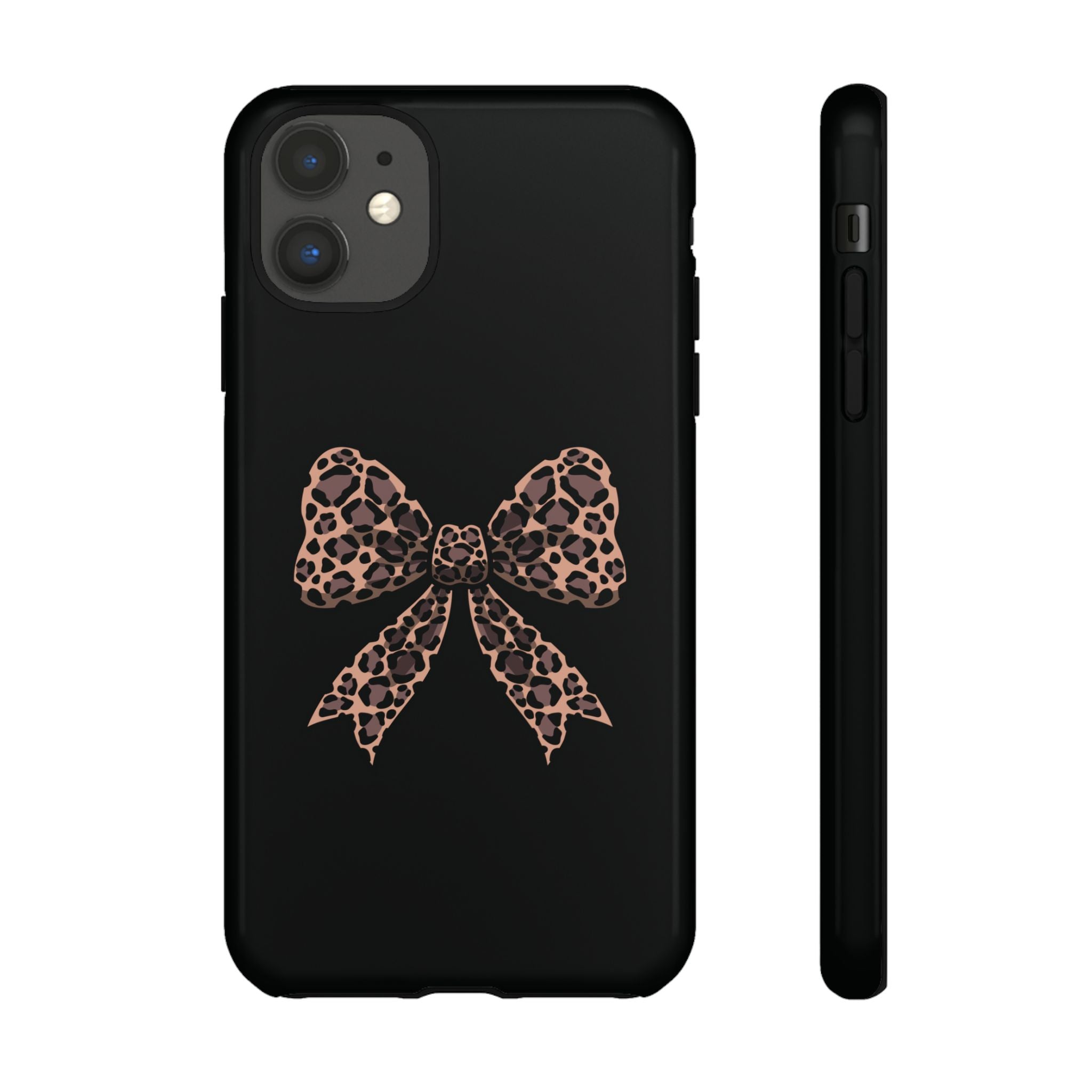 Leopard Print Bow Tough Phone Case — Cute Chic Protective Cover