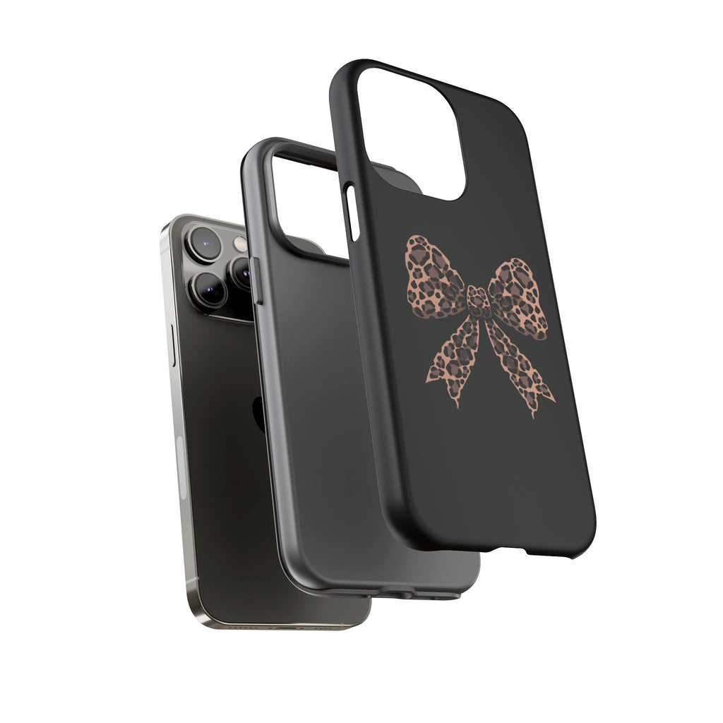 Leopard Print Bow Tough Phone Case — Cute Chic Protective Cover