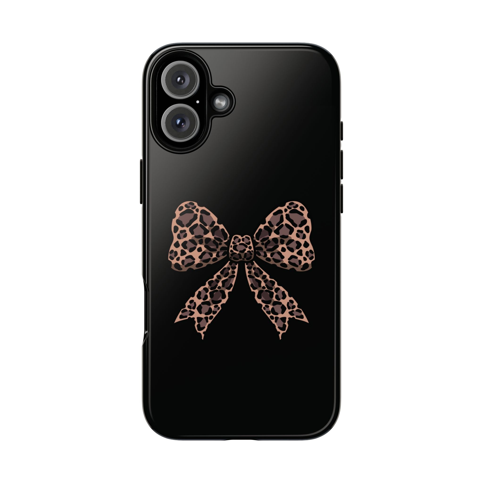 Leopard Print Bow Tough Phone Case — Cute Chic Protective Cover