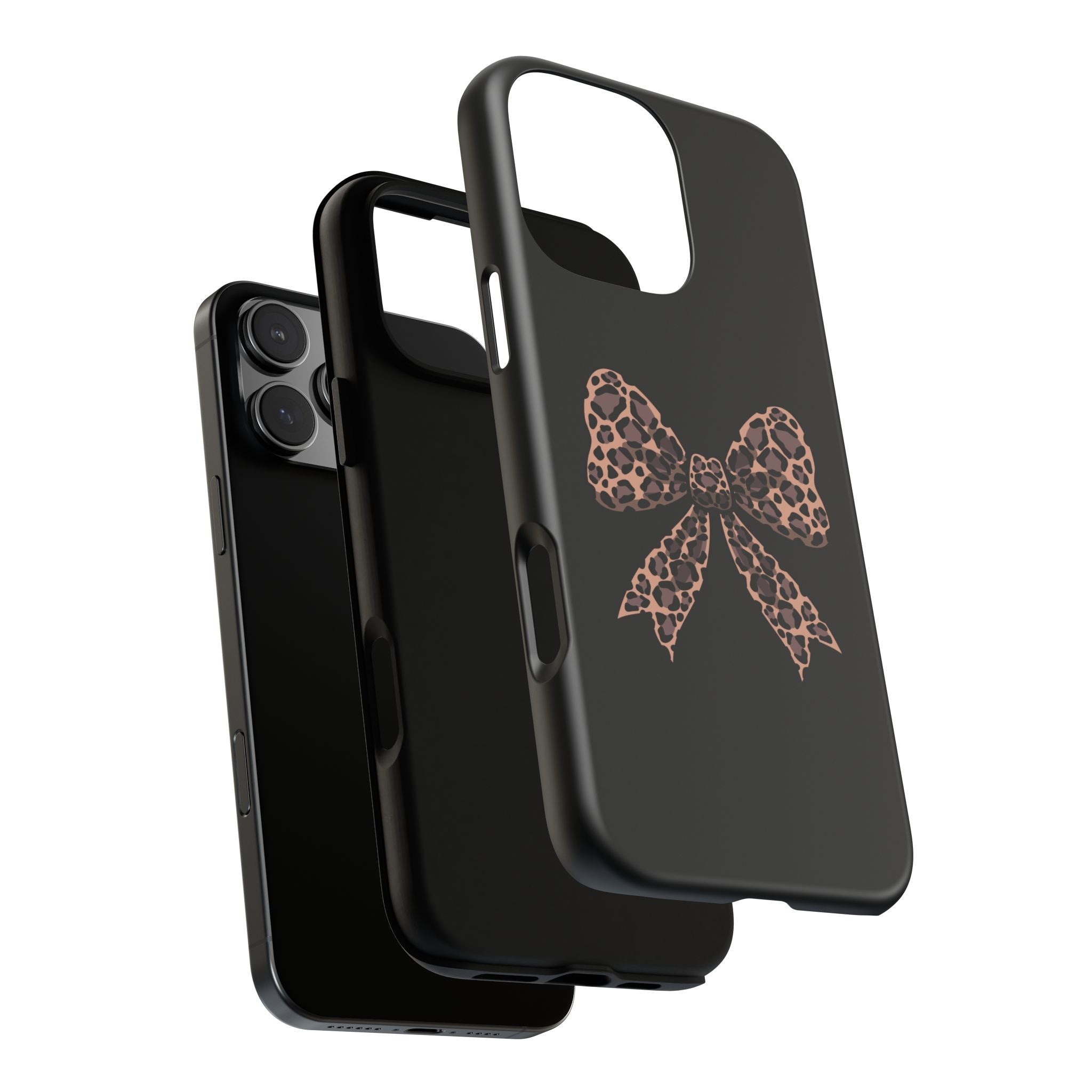 Leopard Print Bow Tough Phone Case — Cute Chic Protective Cover