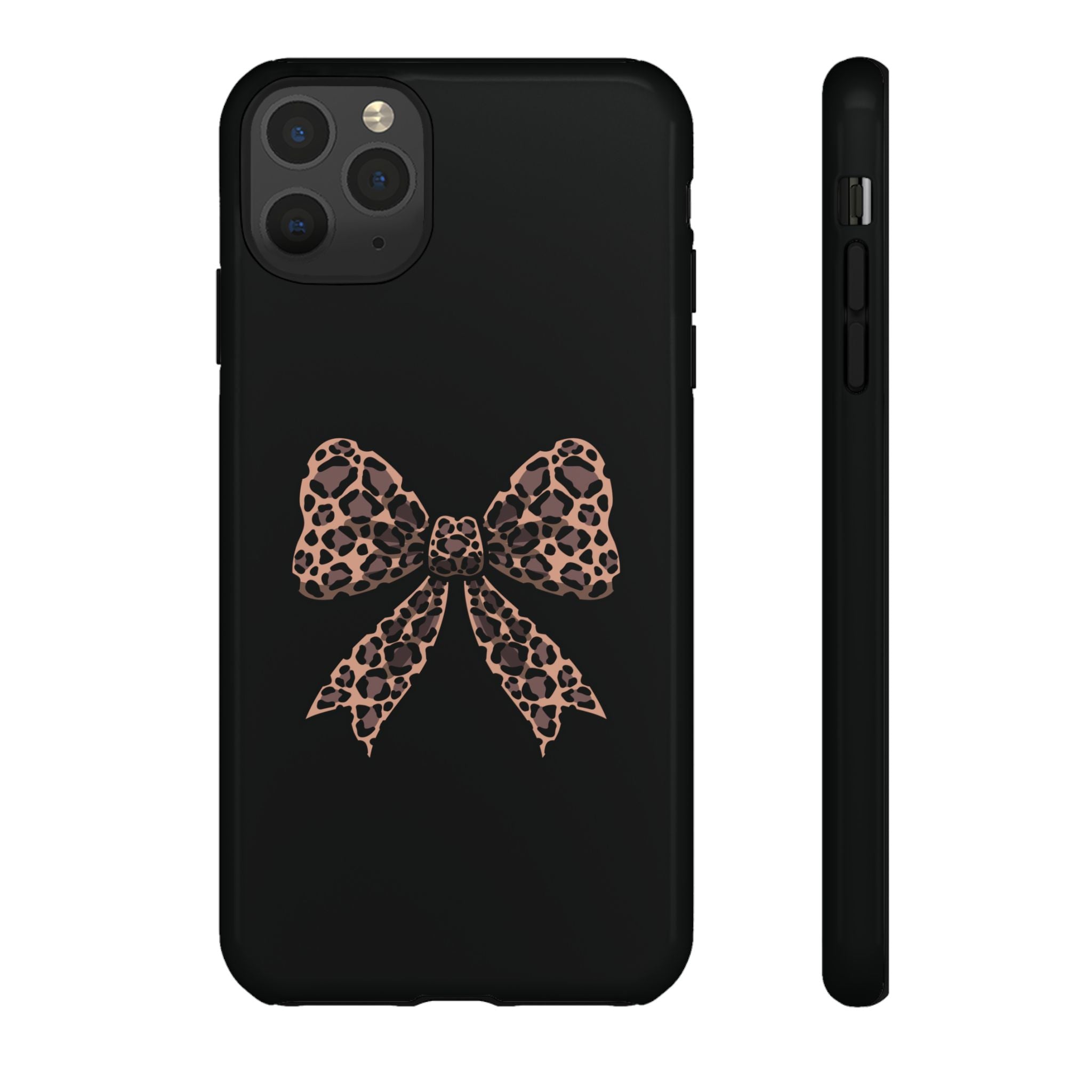 Leopard Print Bow Tough Phone Case — Cute Chic Protective Cover