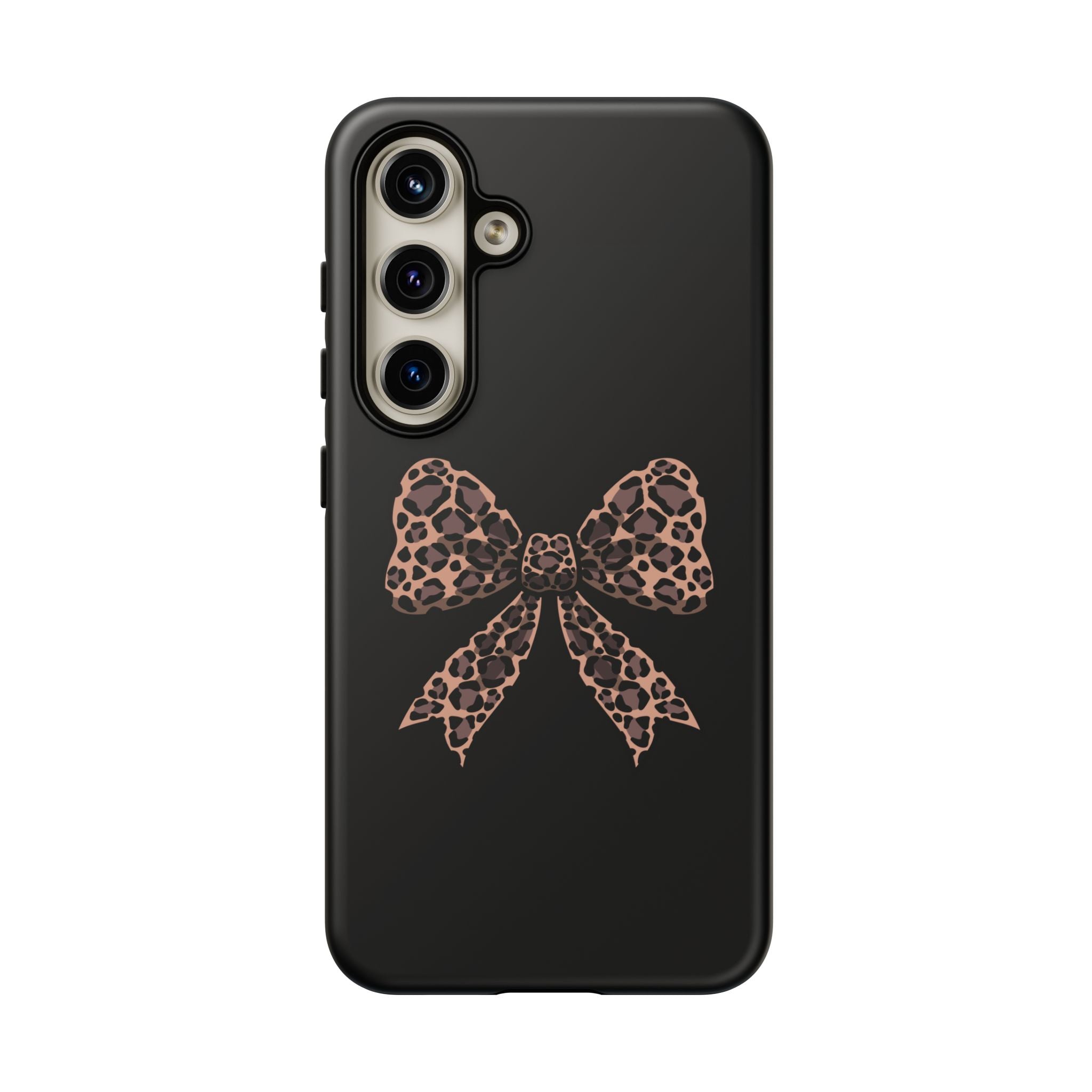Leopard Print Bow Tough Phone Case — Cute Chic Protective Cover