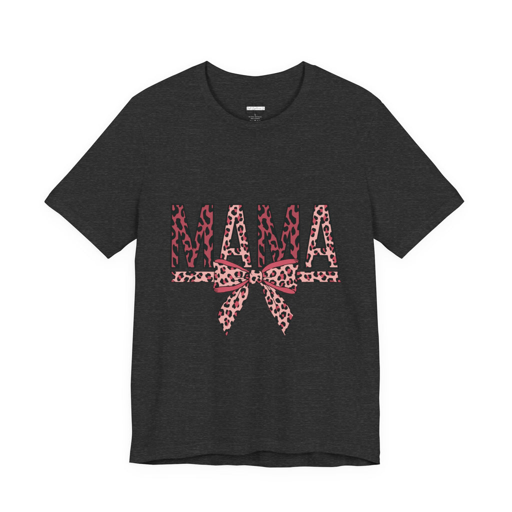 Mama Leopard Bow Tee — Floral Leopard Print "MAMA" Mother's Day T‑Shirt