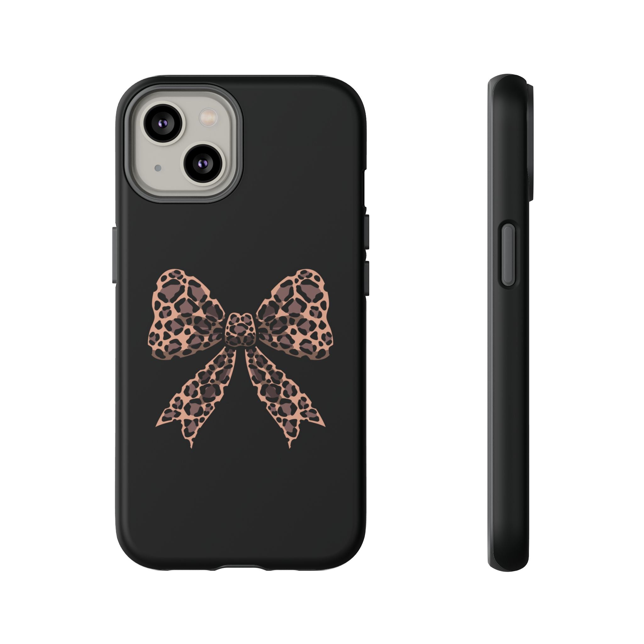 Leopard Print Bow Tough Phone Case — Cute Chic Protective Cover