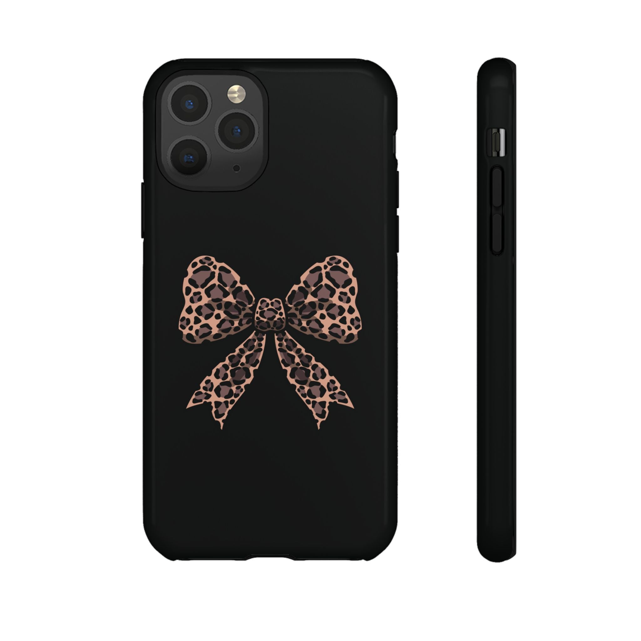 Leopard Print Bow Tough Phone Case — Cute Chic Protective Cover