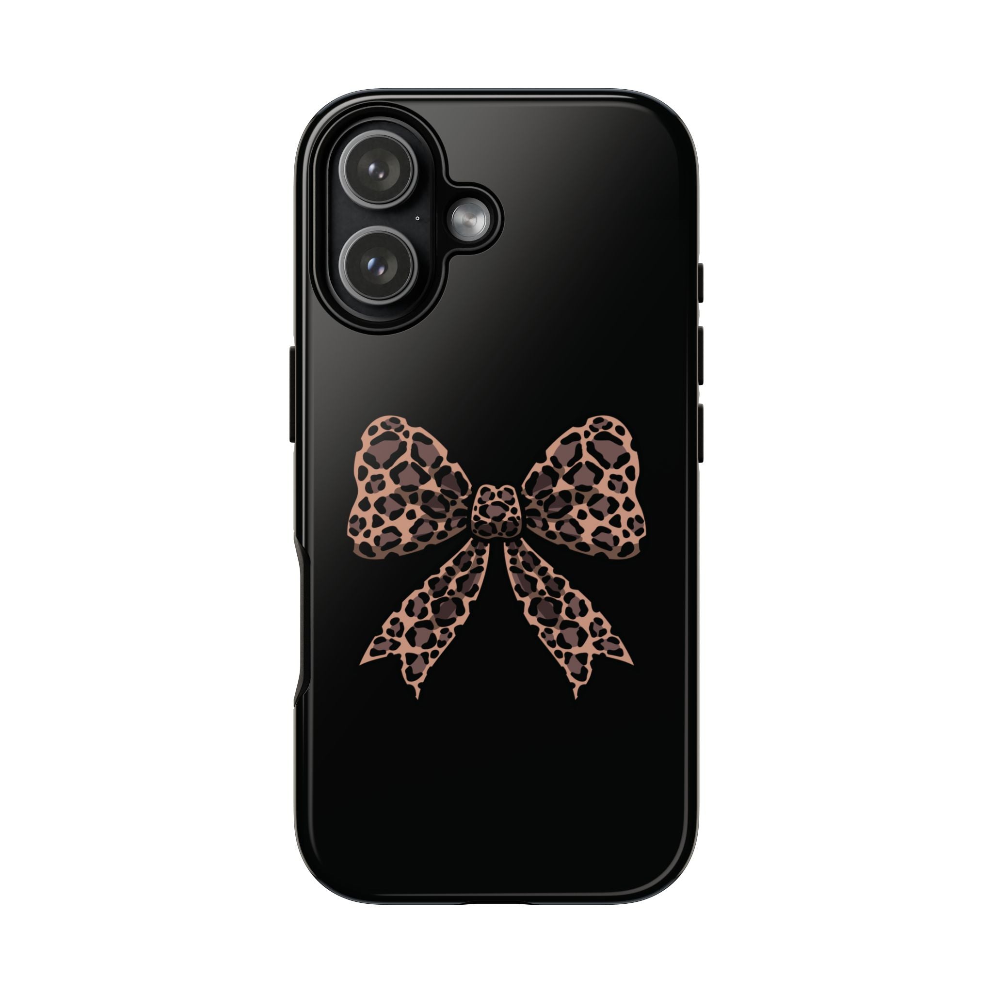 Leopard Print Bow Tough Phone Case — Cute Chic Protective Cover