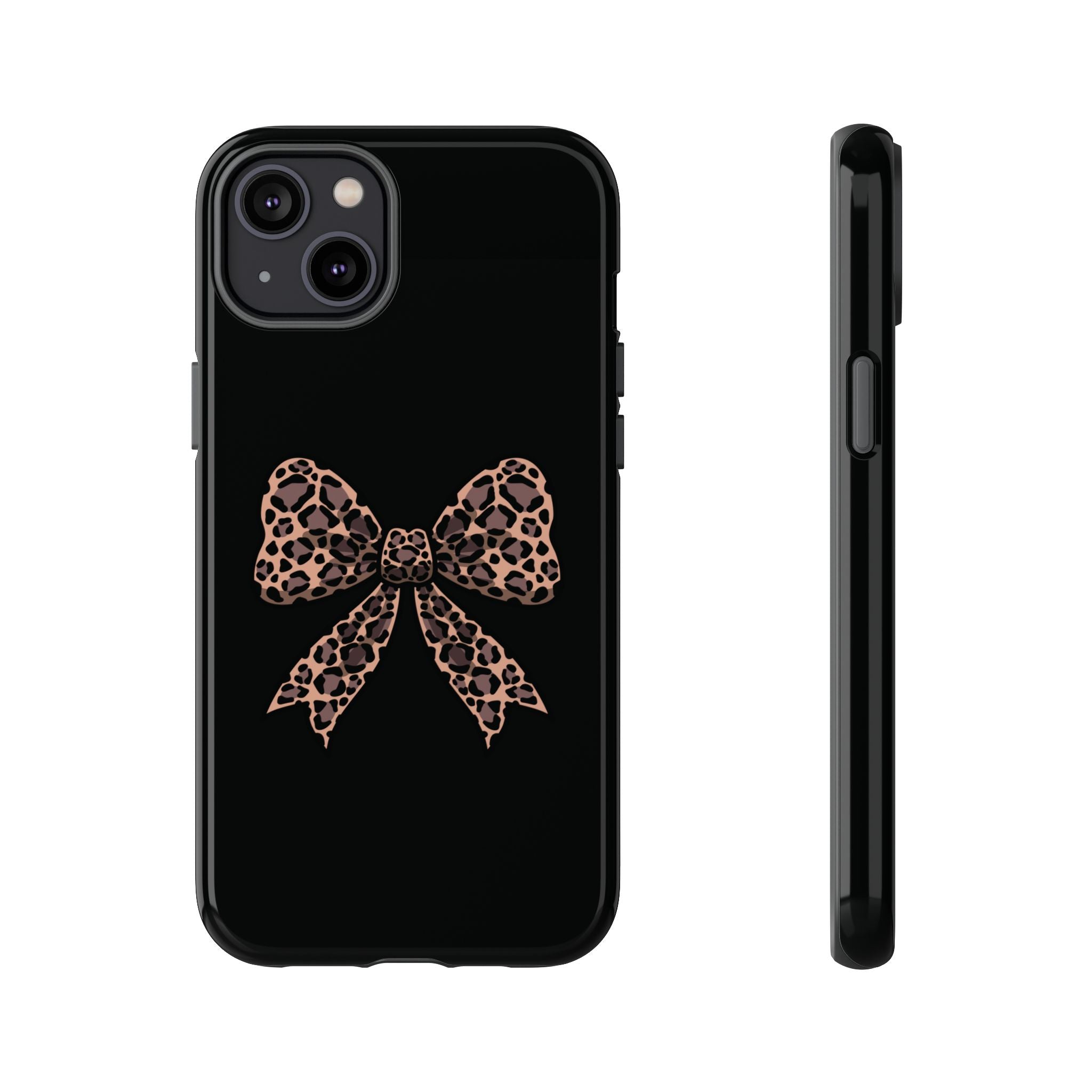 Leopard Print Bow Tough Phone Case — Cute Chic Protective Cover