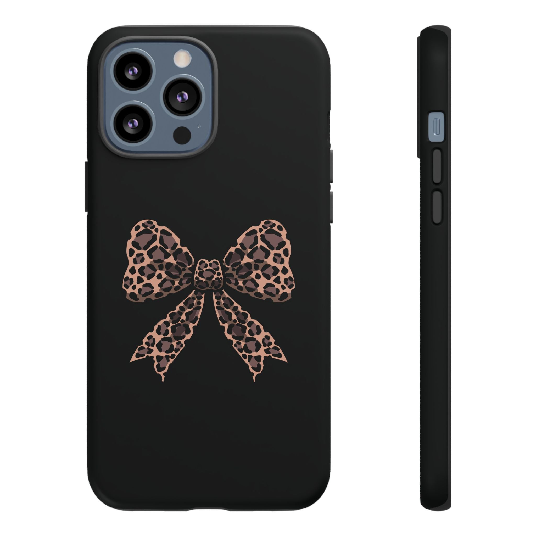 Leopard Print Bow Tough Phone Case — Cute Chic Protective Cover