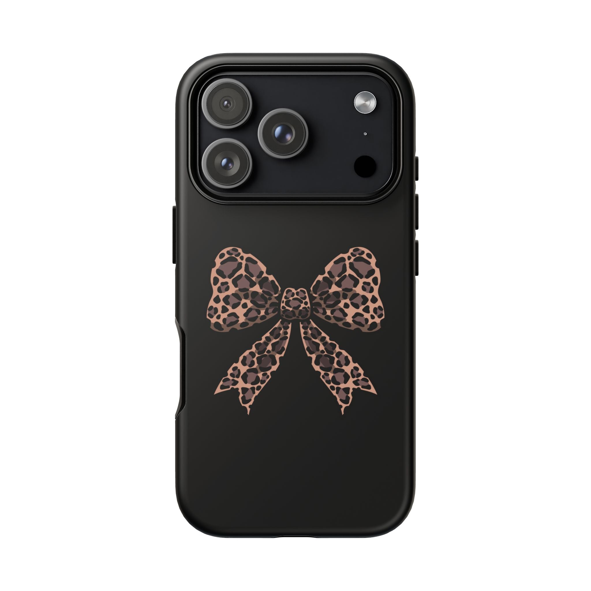 Leopard Print Bow Tough Phone Case — Cute Chic Protective Cover