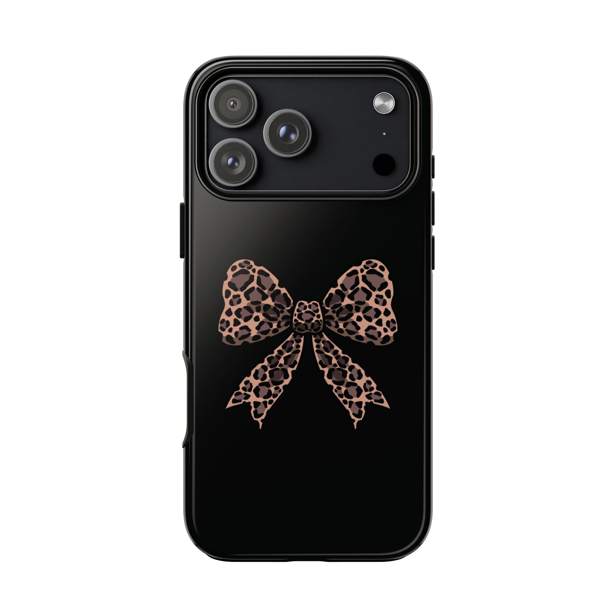Leopard Print Bow Tough Phone Case — Cute Chic Protective Cover