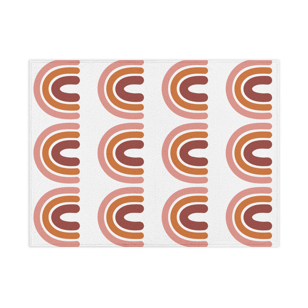 Toddler Blanket — Retro Terracotta Boho Rainbow Nursery Throw